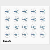 Ocean Blue Lobster Bake Ronde Sticker (Vel)