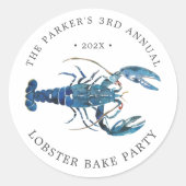 Ocean Blue Lobster Bake Ronde Sticker (Voorkant)