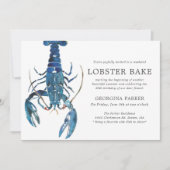 Ocean Blue Lobster Bake Verjaardag | gestreept Kaart (Voorkant)