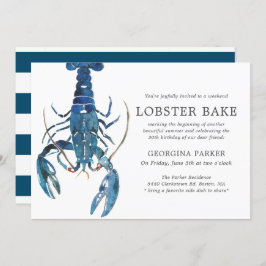 Ocean Blue Lobster Bake Verjaardag | gestreept Kaart