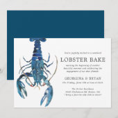 Ocean Blue Lobster Bake Verloving Dinner Kaart (Voorkant / Achterkant)