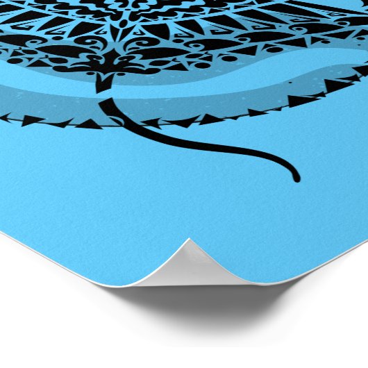 Ocean Blue Manta Ray Poster (Hoek)