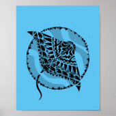 Ocean Blue Manta Ray Poster (Voorkant)