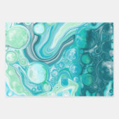 Ocean Blue Marble Fluid Art Birthday Inpakpapier Vel (Voorkant 2)
