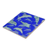 Ocean Blue Marine Animals Dolphins Marlins Tegeltje (Zijkant)