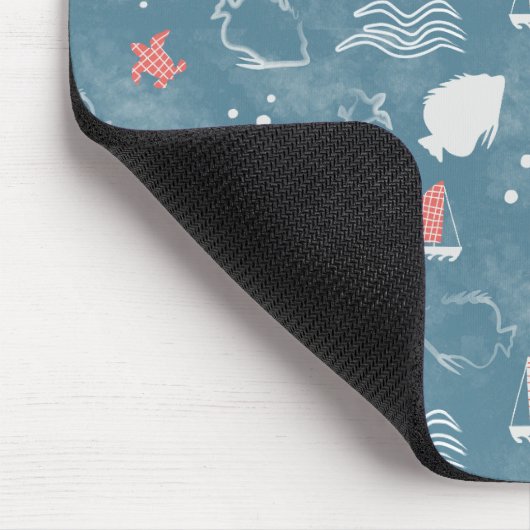 Ocean Blue Marine Zee Pattern Muismat (Hoek)