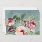 Ocean Blue Marsala Bloemen Eerste Communie Kaart (Achterkant)