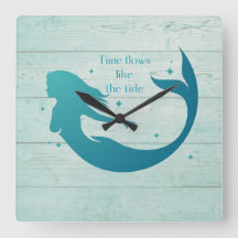 Ocean Blue Mermaid Wall Clock