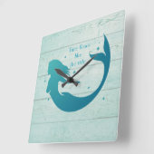 Ocean Blue Mermaid Wall Clock Vierkante Klok (Hoek)