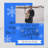 Ocean Blue Merry kerstfoto Kaart (Voorkant / Achterkant)