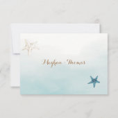 Ocean Blue met QR Code Weddenschap Small RSVP Notitiekaartje (Achterkant)