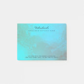 Ocean Blue Metallic Naam Web Telefoonnummer Post-it® Notes (Voorkant)