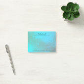 Ocean Blue Metallic Naam Web Telefoonnummer Post-it® Notes (Kantoor)