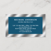 Ocean Blue Metallic Steel Scuba Diving Instructor Visitekaartje (Achterkant)