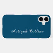 Ocean Blue Minimalist Professional Modern iPhone Hoesje (Achterkant horizontaal)
