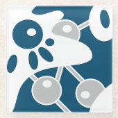 Ocean Blue Modern Doodle 1 Glazen Onderzetter (Voorkant)