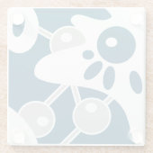 Ocean Blue Modern Doodle 1 Glazen Onderzetter (Achterkant)