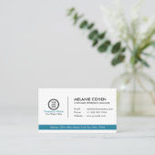 Ocean Blue Modern Professional Corporate Branded Visitekaartje (Staand voorkant)