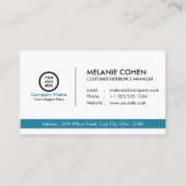 Ocean Blue Modern Professional Corporate Branded Visitekaartje (Voorkant)