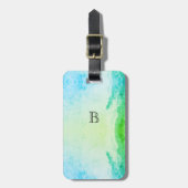 Ocean Blue Monogram Bagagelabels (Voorkant verticaal)