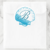 Ocean Blue Monogrammed Zee Shell Sticker (Tas)