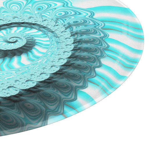 Ocean Blue Nautilus Shell Spiral Fractal Art Snijplank (Hoek)
