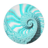 Ocean Blue Nautilus Shell Spiral Fractal Art Snijplank (Voorkant)