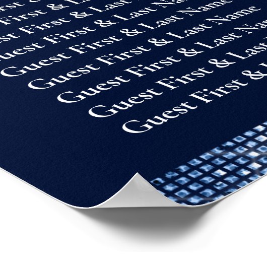 Ocean Blue Navy Floral Table Plan Sezing Poster (Hoek)