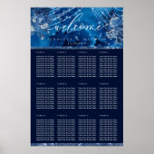 Ocean Blue Navy Floral Table Plan Sezing Poster (Voorkant)