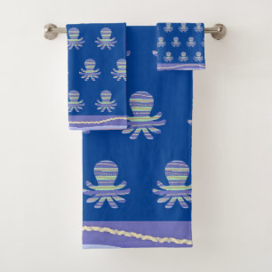 Ocean Blue Octopus Kinder badhanddoek set Bad Handdoek