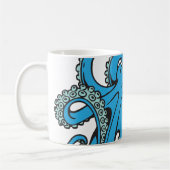 Ocean Blue Octopus Koffiemok (Links)