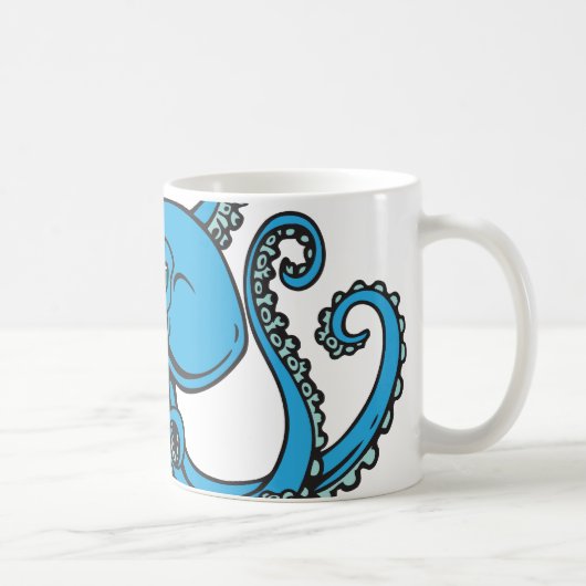Ocean Blue Octopus Koffiemok (Rechts)