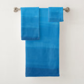 Ocean Blue Ombre Badhanddoek Set Bad Handdoek (Insitu)