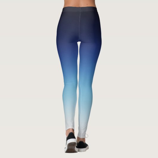 Ocean Blue Ombre Gradient Workout Leggings (Achterkant)