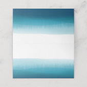 Ocean Blue Ombre Waterverf Blank Tafelgast Plaatskaartje (Buitenkant ongevouwen)