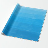 Ocean Blue Ombre Wrapping Paper Cadeaupapier (Uitgerold)