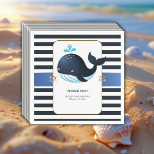 Ocean Blue onder het Zee Kawaii Whale Baby shower Servet