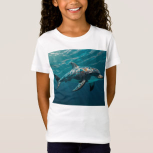 Ocean Blue Onderwater Dolfijn Portret T-shirt