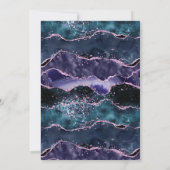 Ocean Blue Paars Agate Marble Arch Muslim Wedding Kaart (Achterkant)