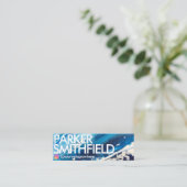 Ocean Blue Paint Splatter Mini Visitekaartje (Staand voorkant)