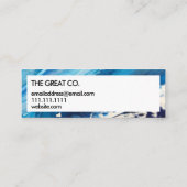 Ocean Blue Paint Splatter Mini Visitekaartje (Achterkant)