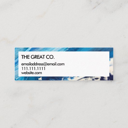 Ocean Blue Paint Splatter Mini Visitekaartje (Achterkant)