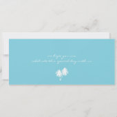 Ocean Blue Palm Tree Mexico Wedding Boarding Pass Kaart (Achterkant)