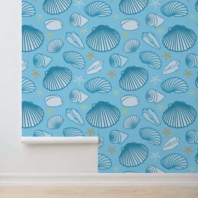 Ocean Blue Pattern Behang (Applicatie)
