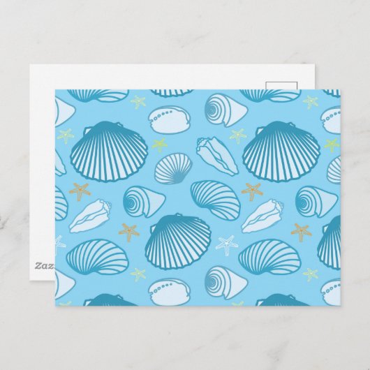 Ocean Blue Pattern Briefkaart (Voorkant / Achterkant)