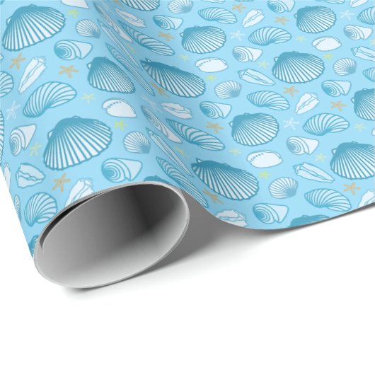 Ocean Blue Pattern Cadeaupapier (Rol Hoek)