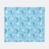 Ocean Blue Pattern Fleece Deken (Voorkant (Horizontaal))