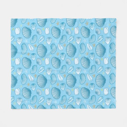 Ocean Blue Pattern Fleece Deken (Voorkant (Horizontaal))