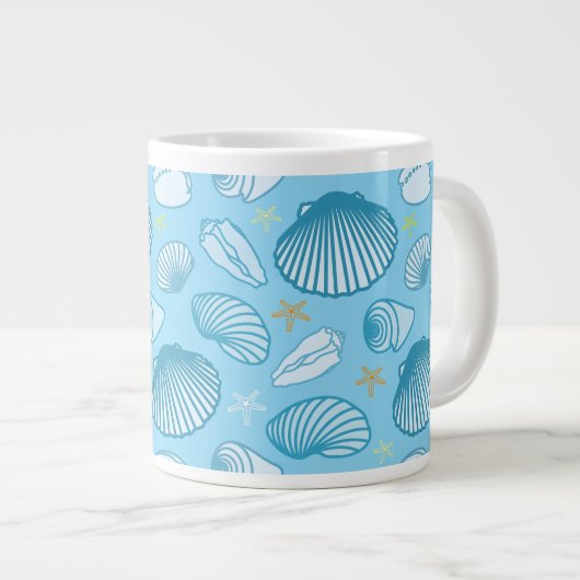 Ocean Blue Pattern Grote Koffiekop (Voorkant rechts)