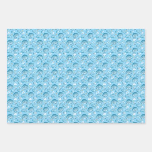Ocean Blue Pattern Inpakpapier Vel (Voorkant)
